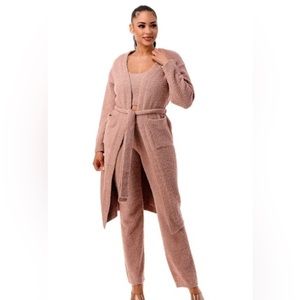 Fuzzy 3-Piece Lounge Set - Mocha